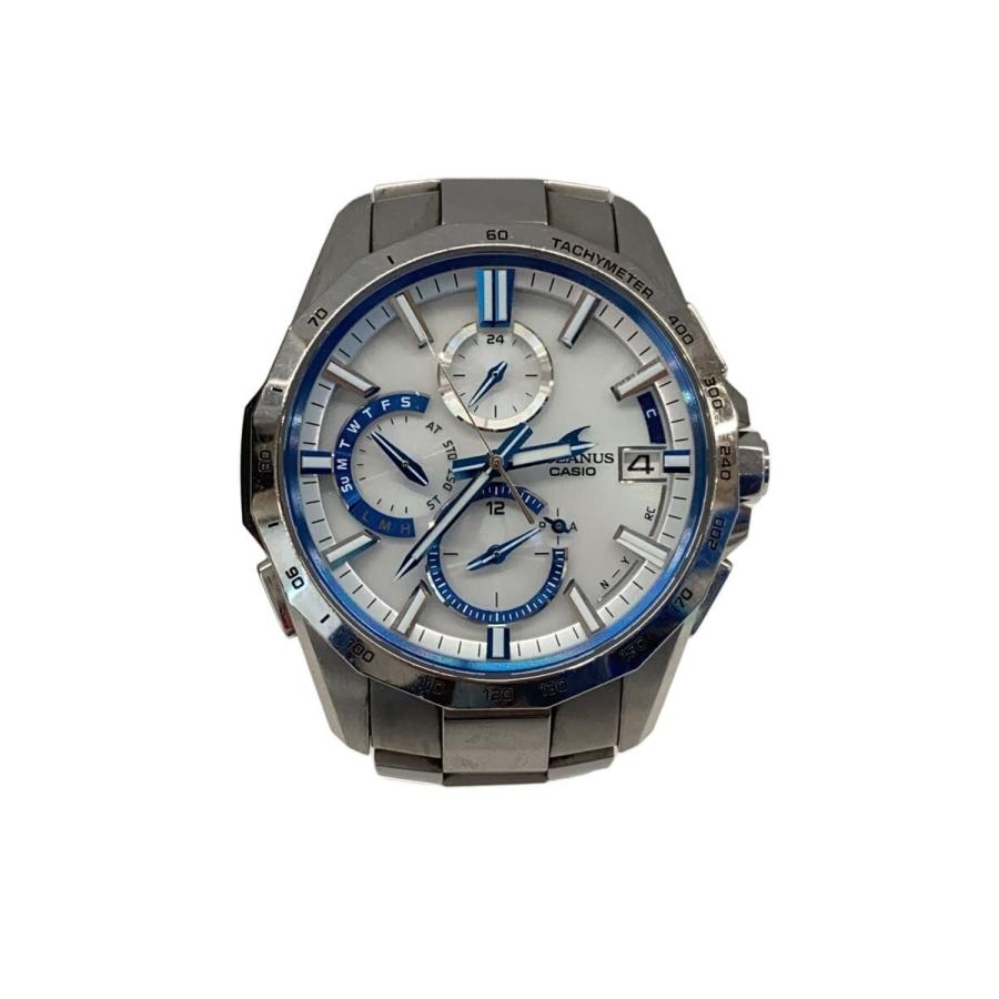 稼働 美品 CASIO カシオ オシアナス 電波ソーラー 腕時計 箱付き オシアナス マンタ OCW-S340-1AJF レディース 電波 ソーラー チタン