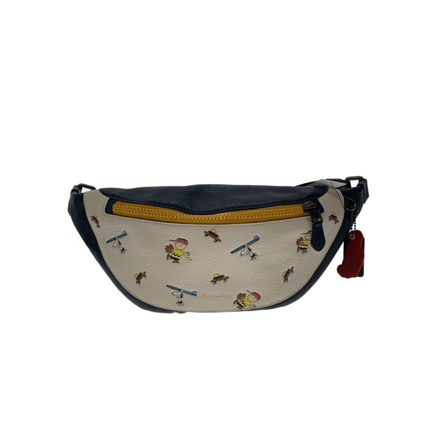 COACH◇PEANUTS/スヌーピー/ウエストバッグ/ショルダーバッグ/レザー 