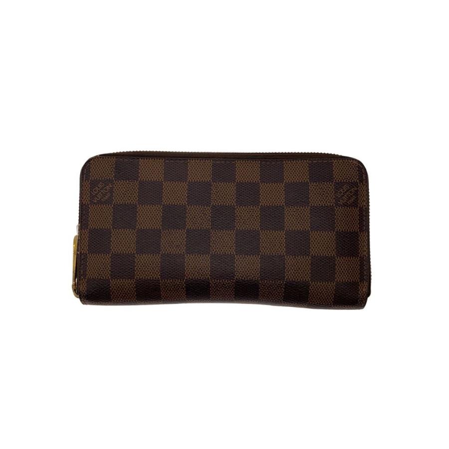 LOUIS VUITTON ルイヴィトン 財布 ジッピーウォレット N60015 エベヌ（ブラウン） ダミエ ユニセックス ラウンドファスナー 長財布 ゴールド金具【本物保証】 LOUIS VUITTON◇ジッピー・ウォレット_ダミエ・エベヌ/N60015/長財布
