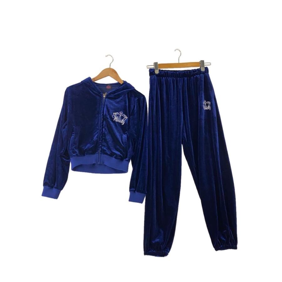 【美品】 CALLEJERA ⭐︎ セットアップ 9090 girl◇Tiara Logo Velor Hoodie&Pants/セットアップ/S/ネイビー