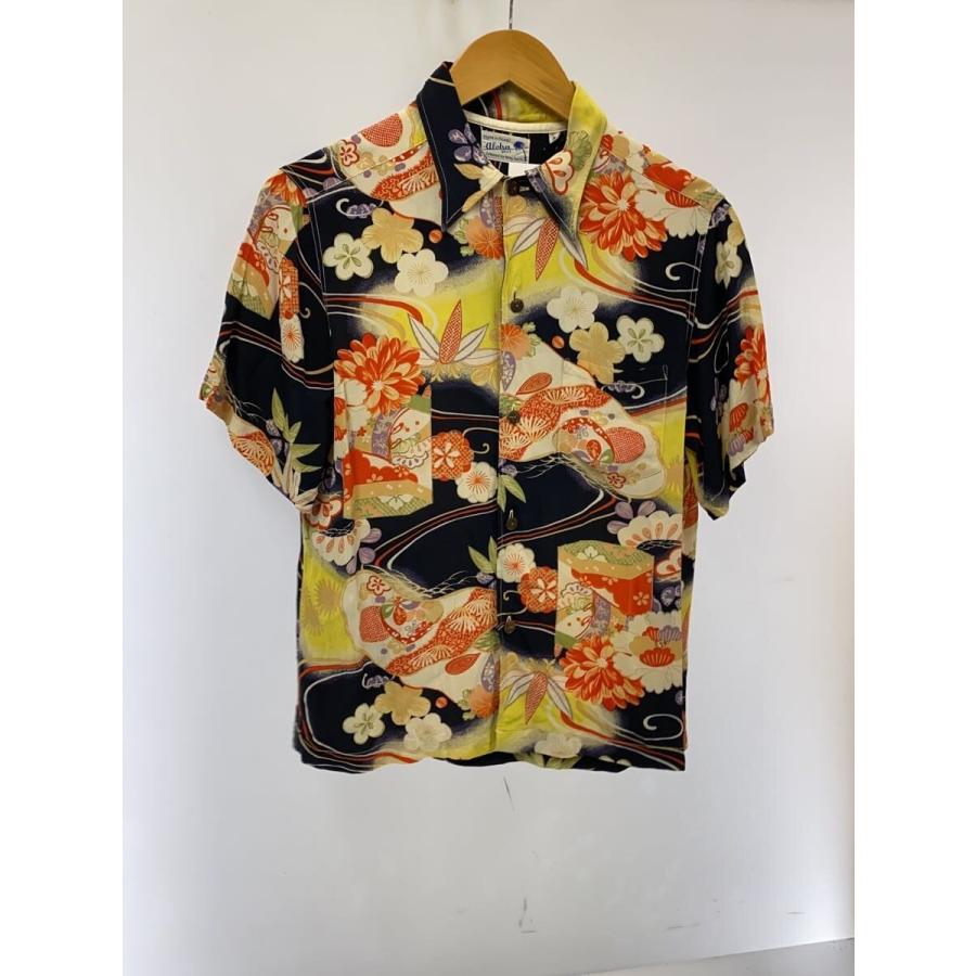 SUN SURF アロハシャツ M 総柄 和柄 SUN SURF◇KIMONO DESIGN/和柄/アロハシャツ/S/レーヨン/BLK/SS30690
