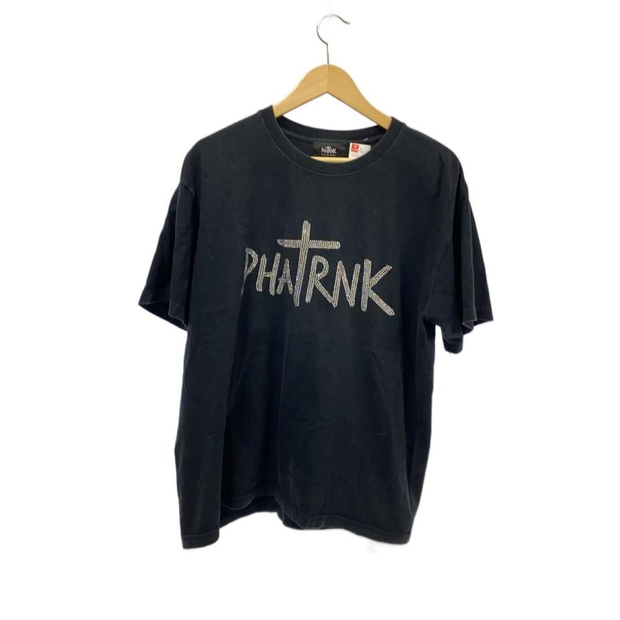 PHATRNK◇ロゴ/ラインストーン/Tシャツ/XL/コットン/BLK/5942-01 