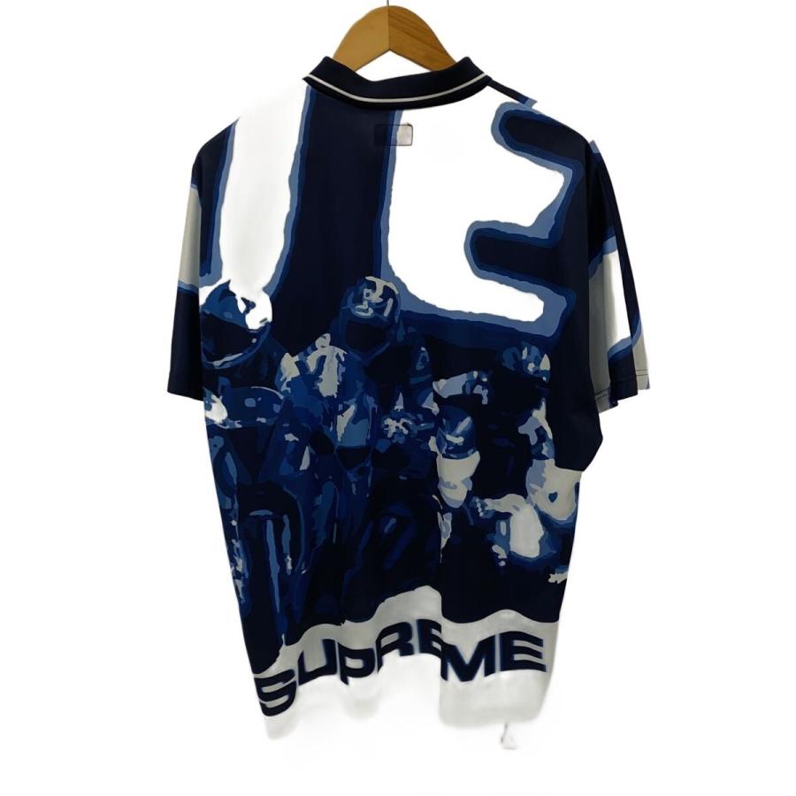 Supreme◇20SS/RACING SOCCER JERSEY/ポロシャツ/L/ポリエステル/BLU 