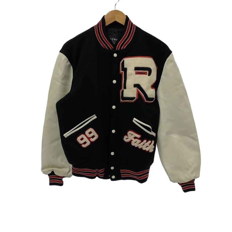 BUTWIN◇80s/VINTAGE/USA製/レタード/ワッペン/袖レザー/スタジャン/M