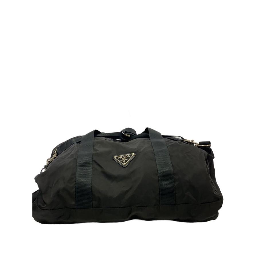 PRADA◇トライアングルロゴ/2WAYボストンバッグ/ナイロン/BLK/無地