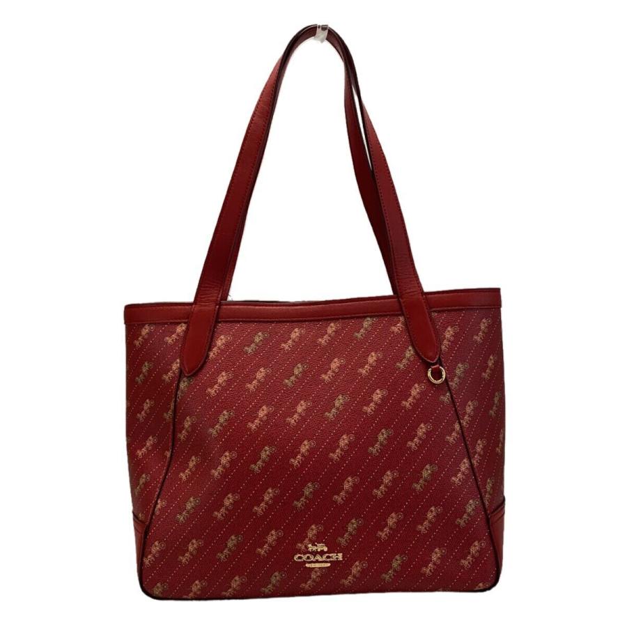 COACH◇トートバッグ/レザー/RED/総柄/C4061/保存袋付属 : セカンド 