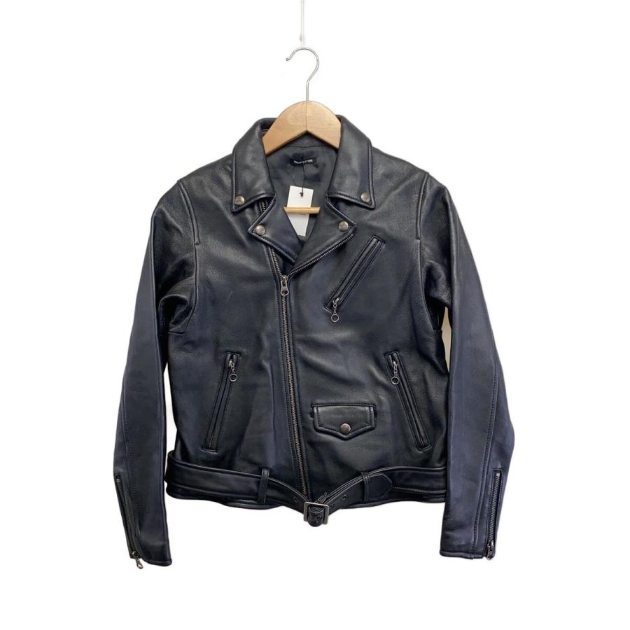 【美品】FREAK’S STORE レザージャケット ライダース　ダブル FREAK'S STORE◇ダブルライダースジャケット/M/羊革/BLK/無地/153-3532