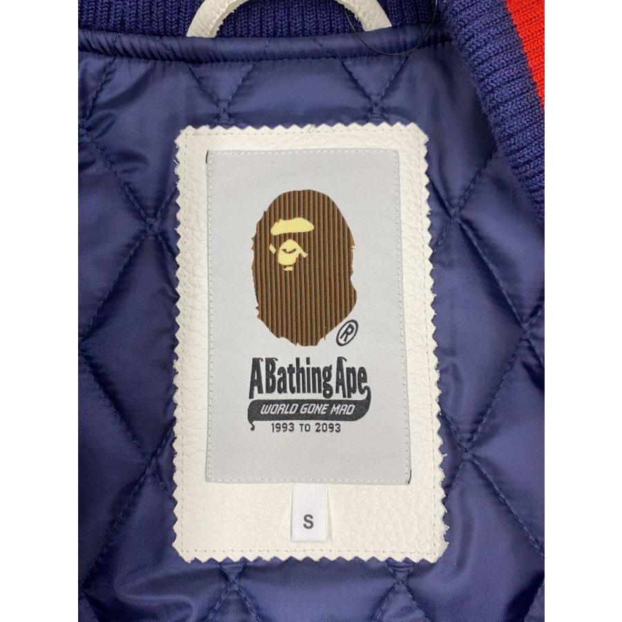 A BATHING APE◆スタジャン/S/ウール/BLU/001HJJ801006M//の画像