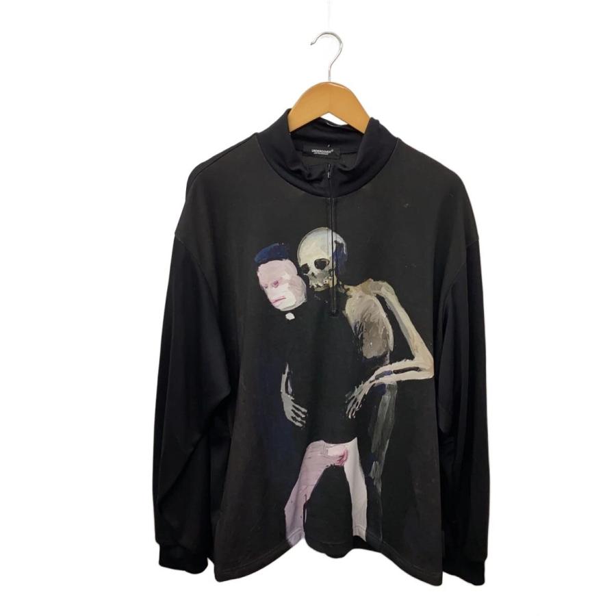 UNDERCOVER◇長袖Tシャツ/4/ポリエステル/BLK/総柄/UC1D4806-「2 
