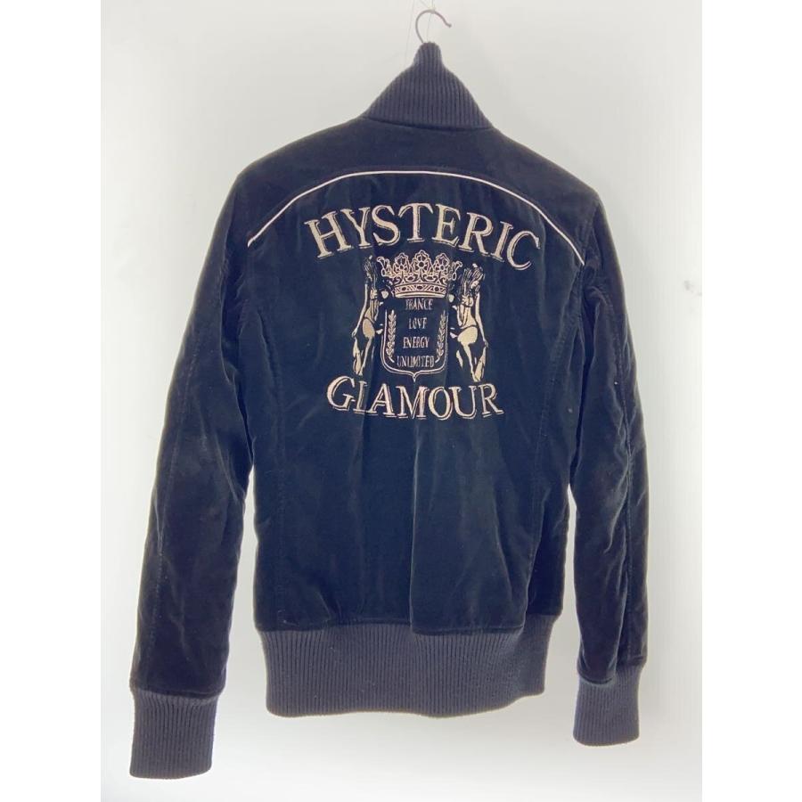 HYSTERIC GLAMOUR◇ツインヒスガール/スタジャン/M/ベロア/BLK/4AB 