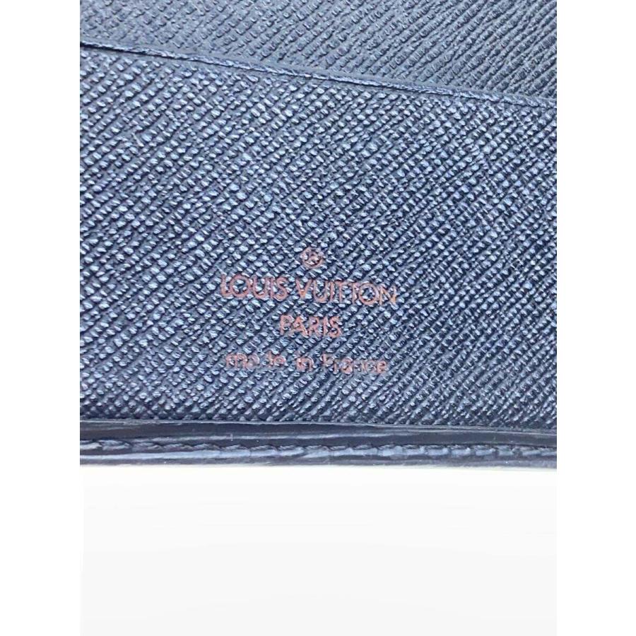 LOUIS VUITTON◇2つ折り財布/レザー/ブラック/M63652/ポルト・フォイユ