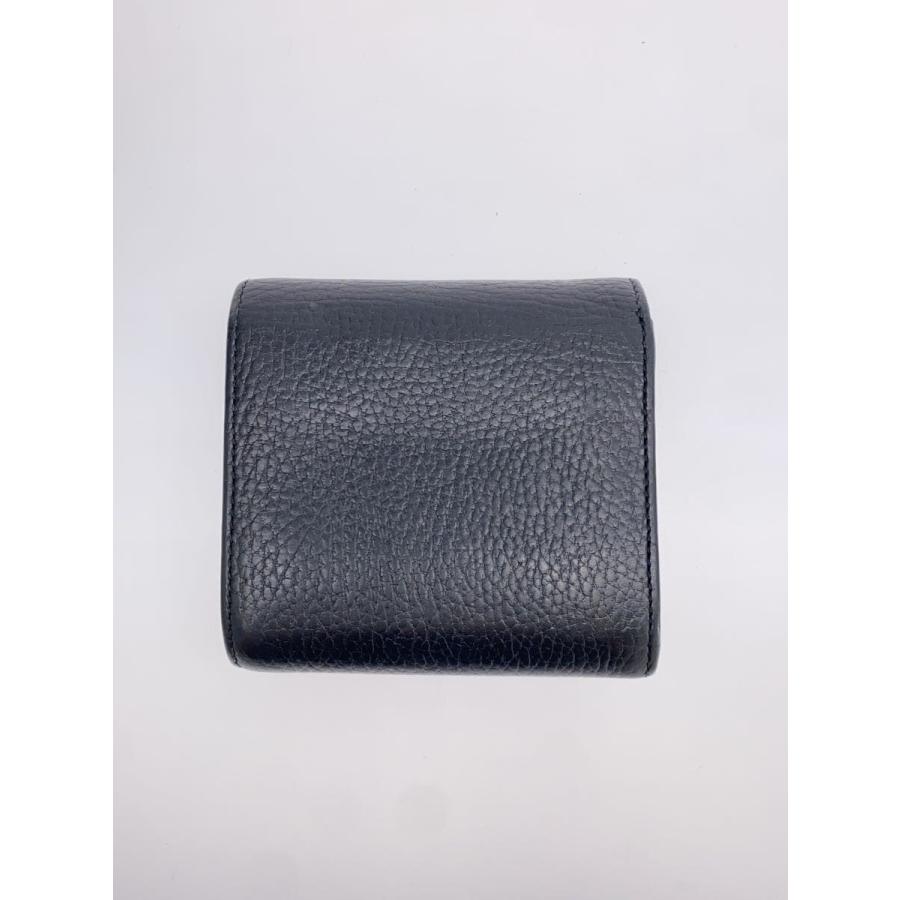 GUCCI◇GGマーモント/2つ折り財布/レザー/BLK/レディース/598587・0416