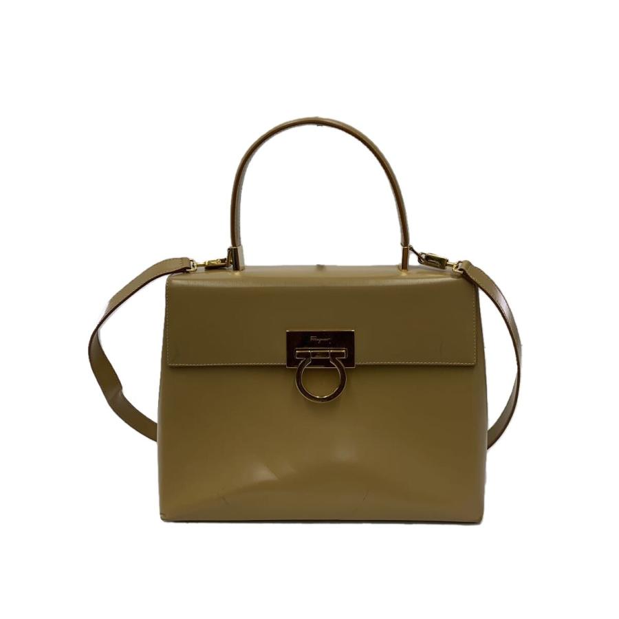 Salvatore Ferragamo◇ガンチーニ/AF-21 0290/トートバッグ/レザー/BEG
