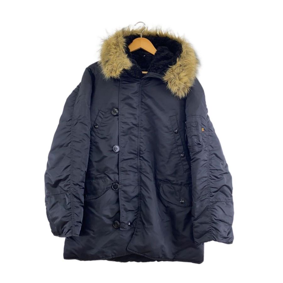 ALPHA INDUSTRIES◇N-3B/フライトジャケット/L/ナイロン/BLK/無地