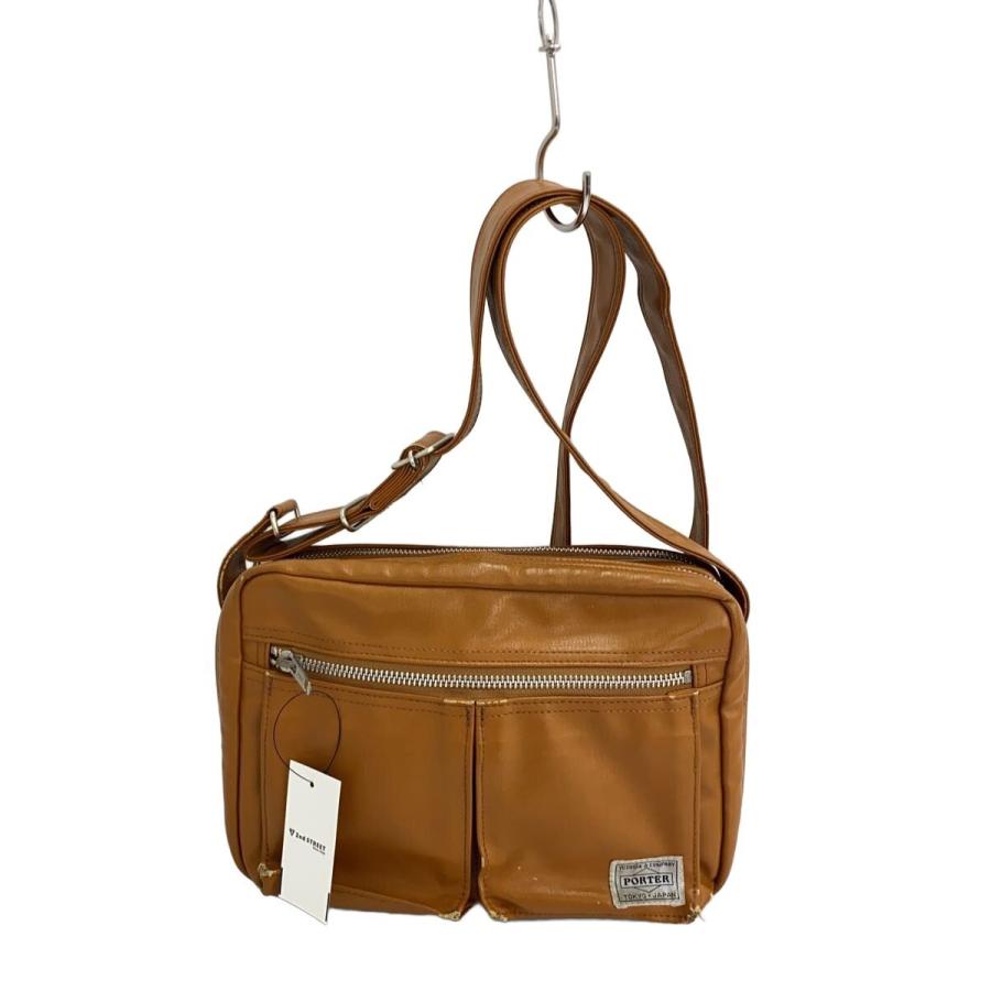 PORTER◇FREE STYLE/SHOULDER BAG(S)/フェイクレザー/CML/無地/707