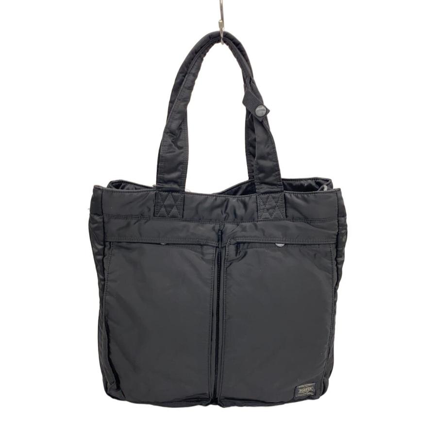 PORTER◇TANKER/2WAY TOTE BAG/ナイロン/BLK/無地/622-76673