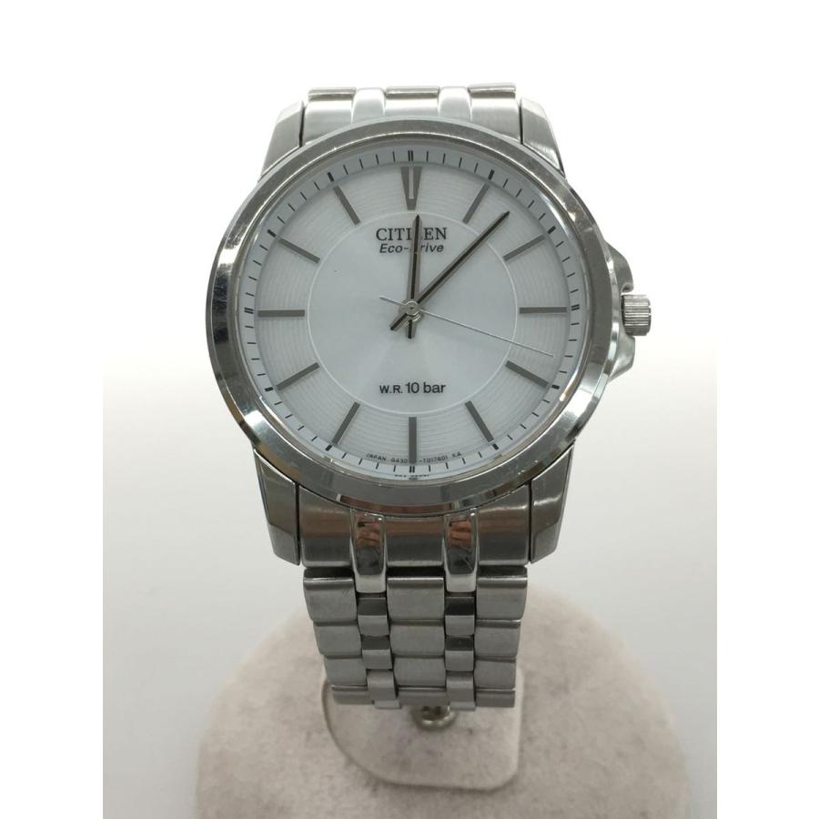 CITIZEN◇腕時計/アナログ/ステンレス/WHT/SLV/SS/GN-4W-UL//ソーラー