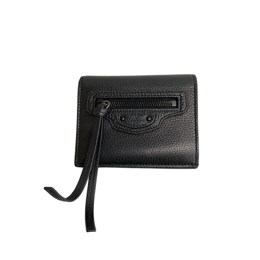 BALENCIAGA◇2つ折り財布/牛革/BLK/無地/レディース/655245・1000・T