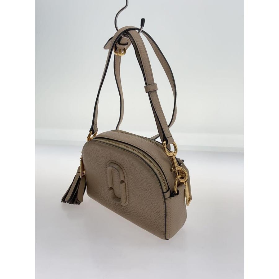 MARC JACOBS◇シャッタークロスボディ/ショルダーバッグ/レザー/BEG 