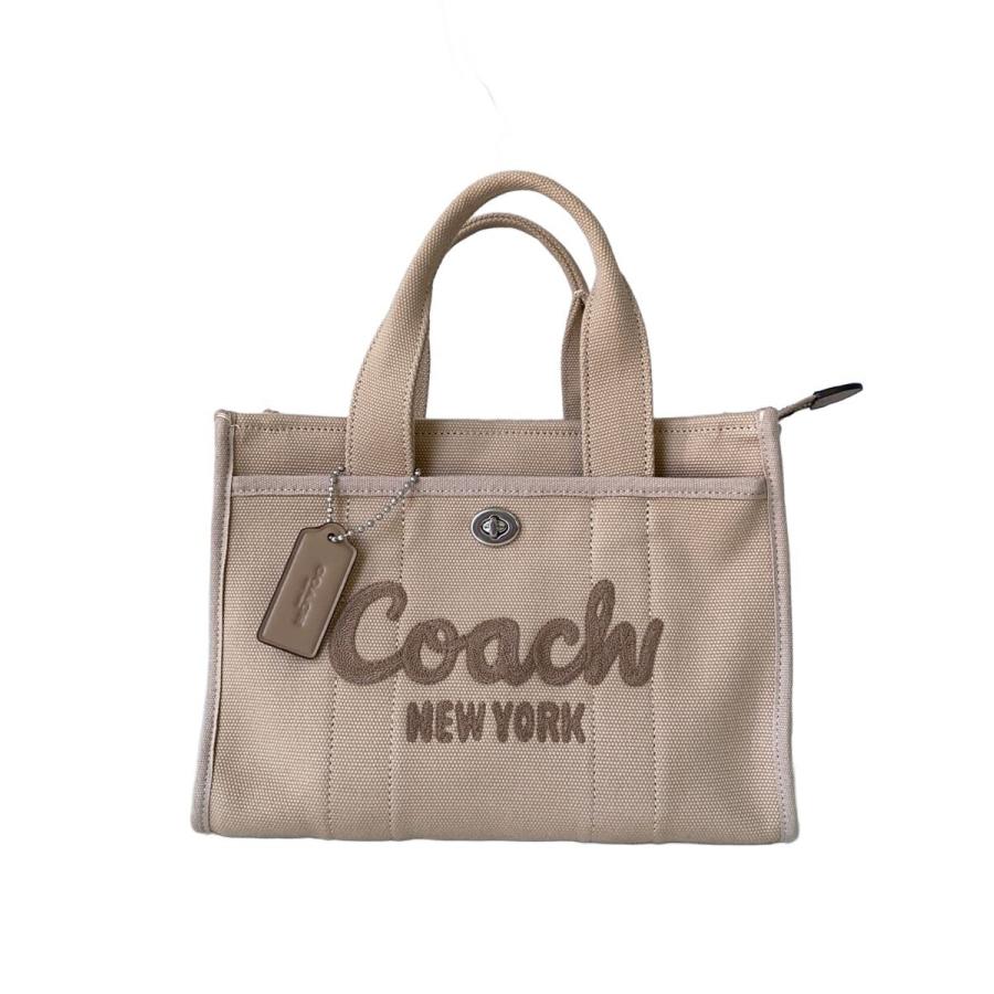 COACH◇カーゴ・トート26/キャンバス/BEG/無地 : セカンドストリート