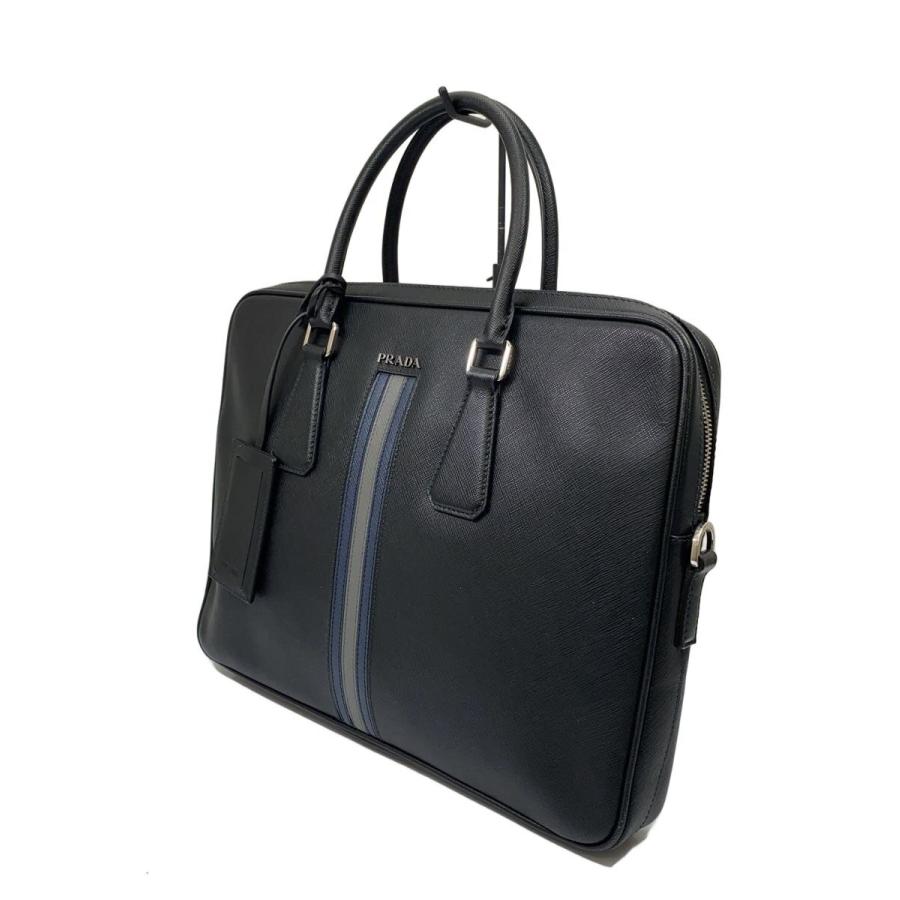 PRADA レザー ビジネスバッグ PRADA◇ブリーフケース/レザー/BLK// : セカンドストリートYahoo!店