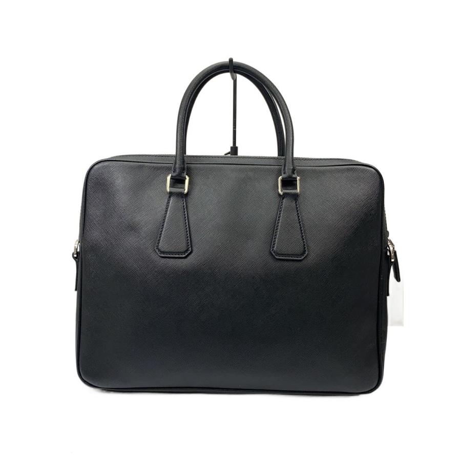 PRADA ビジネスバッグ ブリーフケース オールレザー　黒 PRADA◇ブリーフケース/レザー/BLK// : セカンドストリートYahoo!店