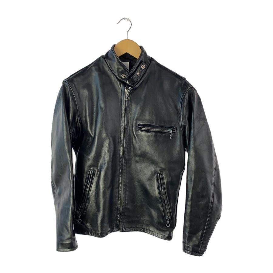 Schott 641E シングルライダースジャケット 36 ブラック Schott◇シングルライダースジャケット/36/レザー/BLK/無地/641