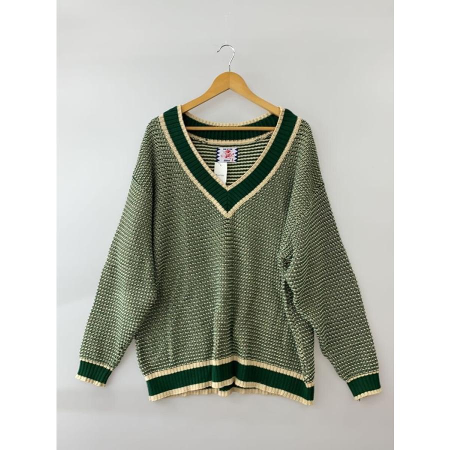 激レア‼︎ヴィンテージ新品タイプロゴＶネックニット SON OF THE CHEESE◇Vネックニット・セーター(厚手)/L/コットン/GRN/総