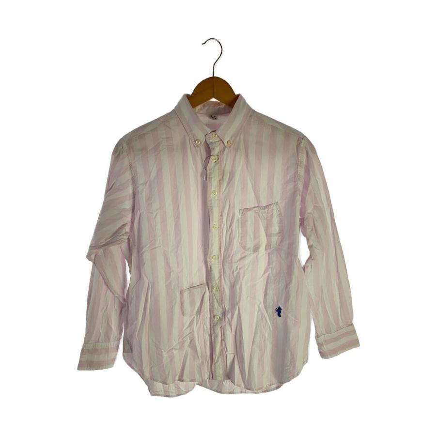【中古】フォーティーファイブアールピーエム 180番三子の908オーシャンボタンダウンシャツ ストライプ 長袖 50230311 45rpm◇180番三子の908オーシャンボタンダウンシャツ/--/コットン/PNK