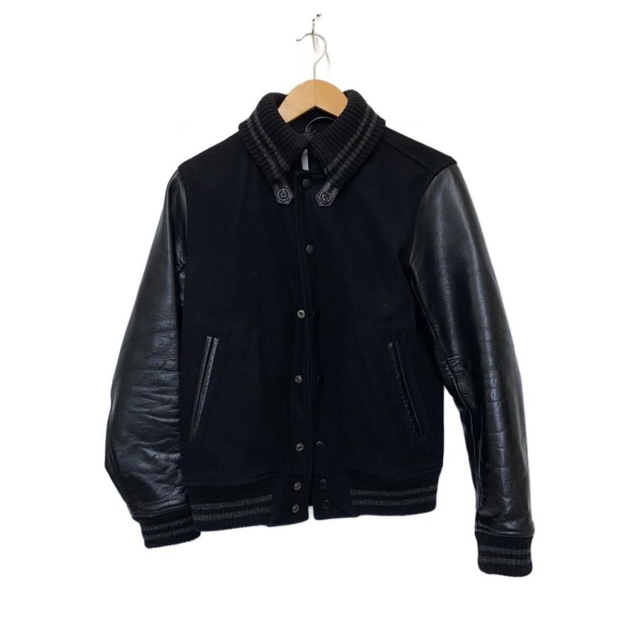 CHROME 馬革ウールレザー スタジャン ブラック BEAMS◇袖レザー/スタジャン/S/ウール/BLK/無地/11-18-1159-202