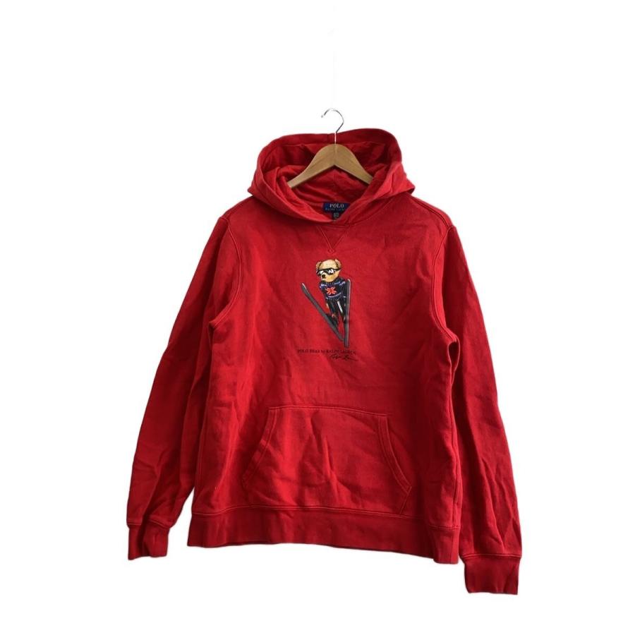 POLO RALPH LAUREN◇ポロベア/パーカー/パーカー/XL/コットン/RED/無地