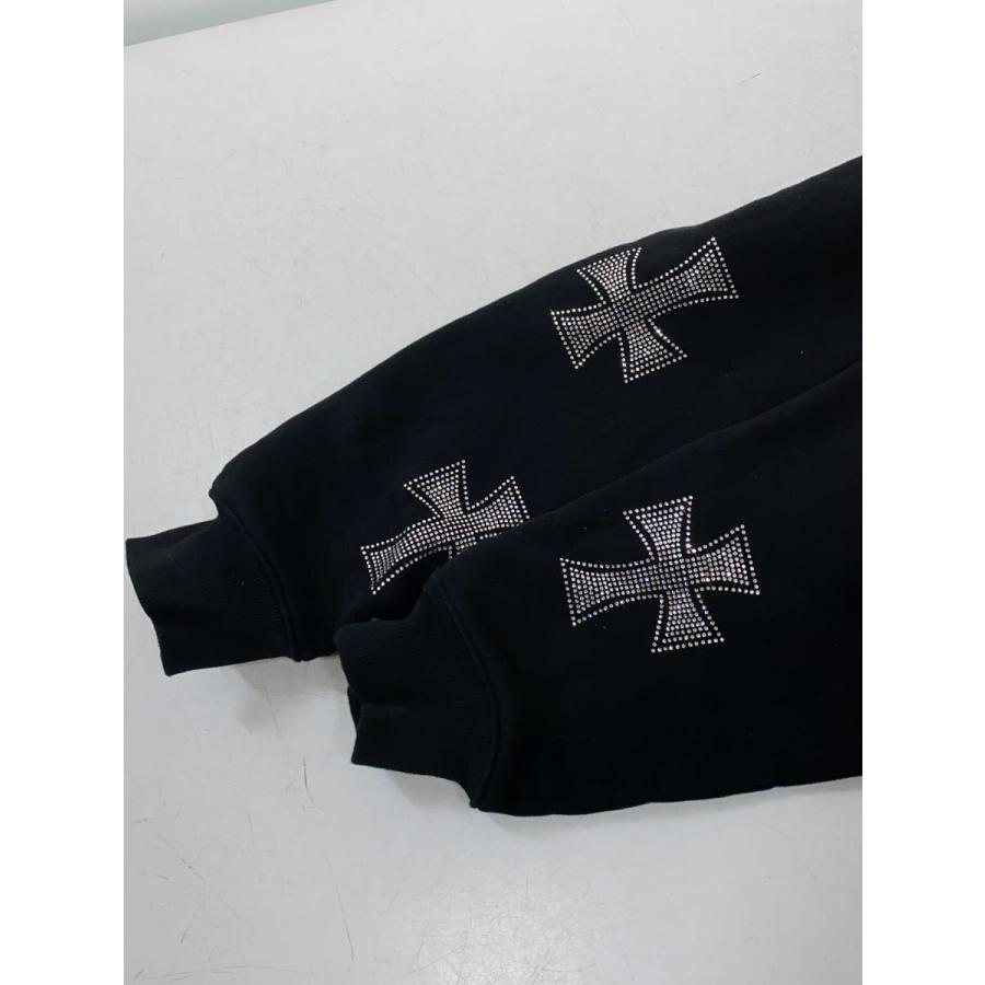 UNKNOWN XL ラインストーン 十字架 パーカー ブラック×ブルー UNKNOWN XL ラインストーン 十字架 パーカー ブラック×ブルー