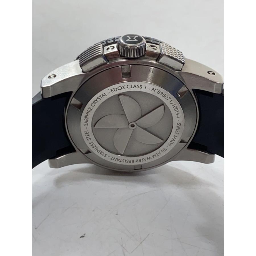 EDOX◇クォーツ腕時計/アナログ/ラバー/BLK/BLK/1014-1/ブラック/黒 