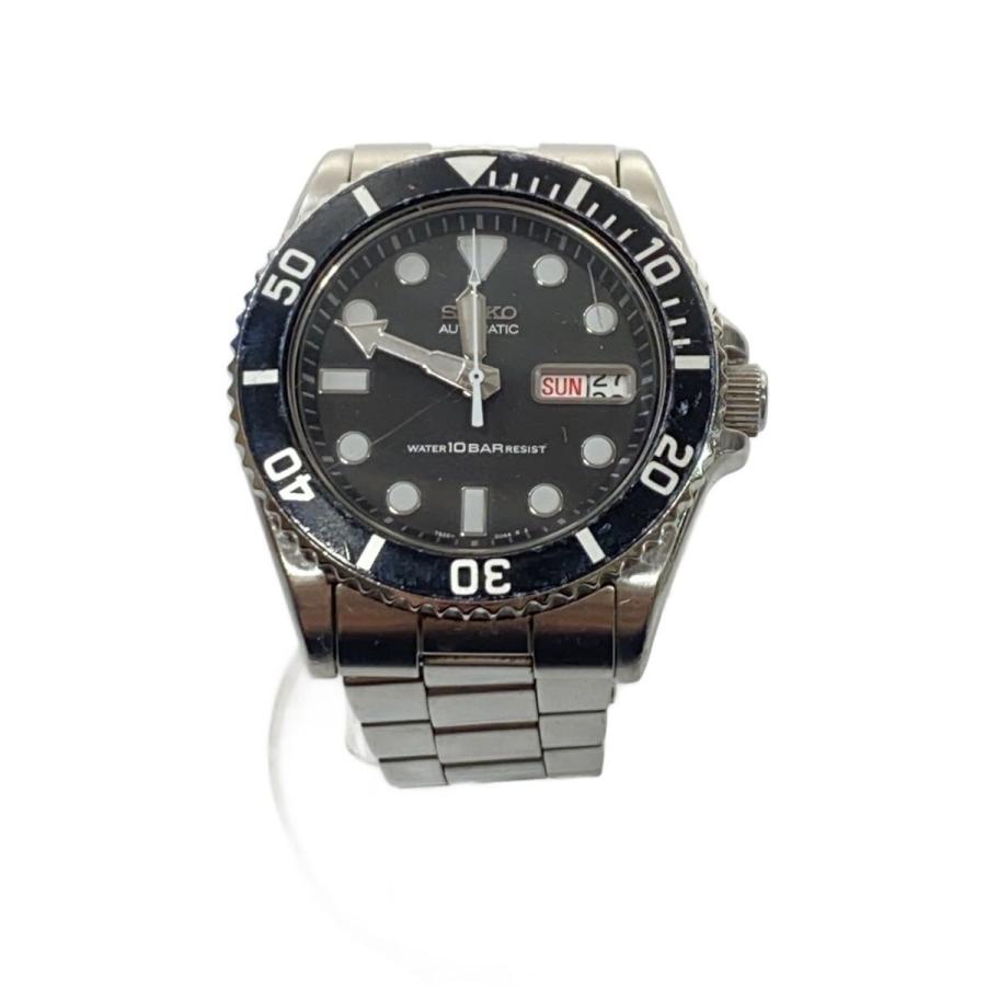 SEIKO◇自動巻腕時計/アナログ/ステンレス/BLK/SLV/7S26-0040/ブラック