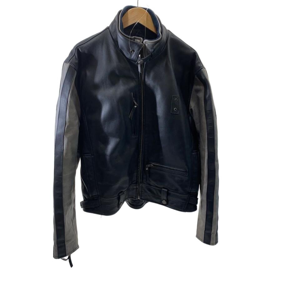 HARLEY DAVIDSON◇レザージャケット・ブルゾン/XL/レザー/BLK/無地