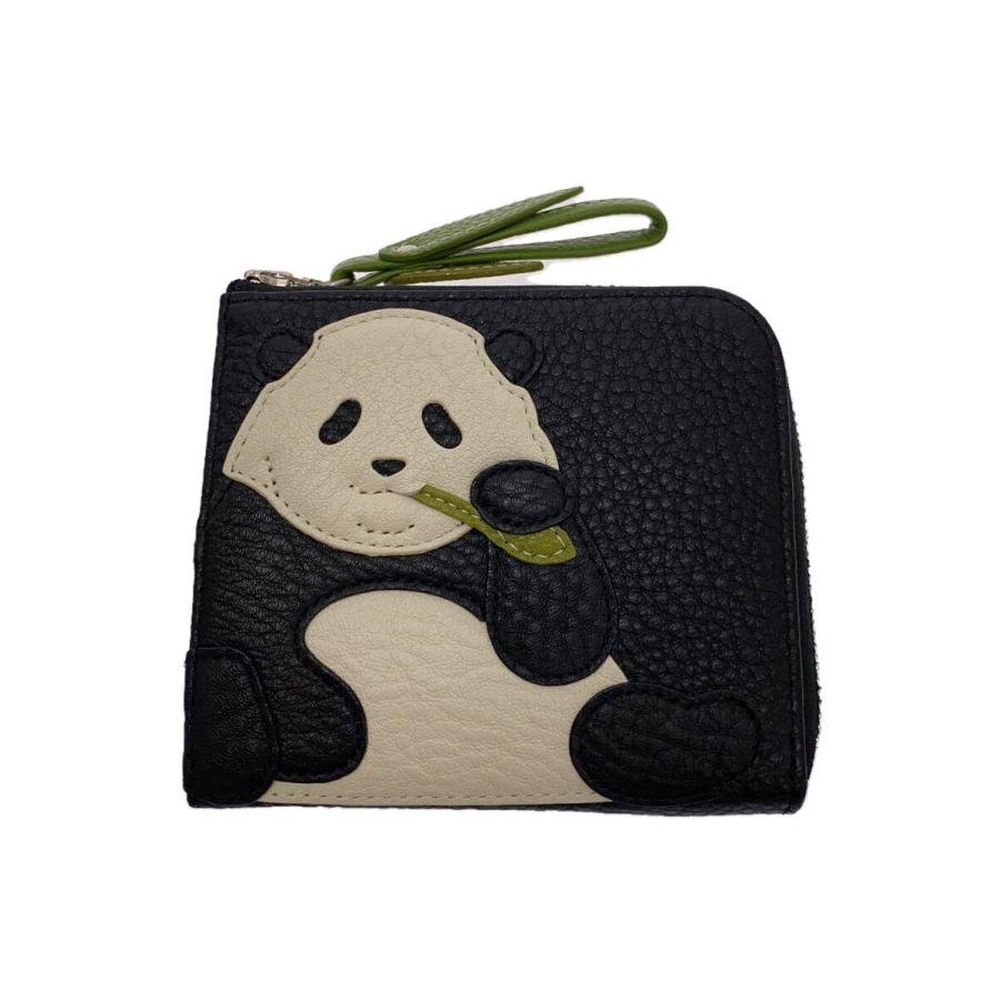 IBIZA◇パンダ/L字ファスナー/財布/牛革/ブラック/アニマル/レディース