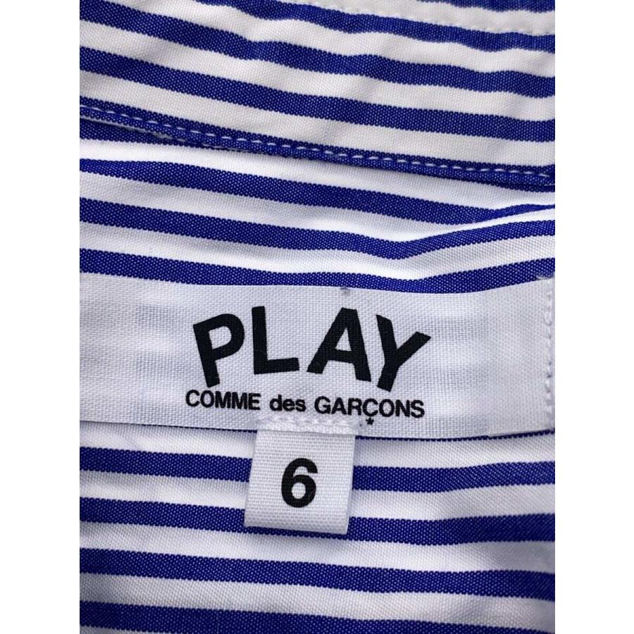 PLAY COMME des GARCONS◇長袖シャツ/6/コットン/ブルー/ストライプ/AZ 
