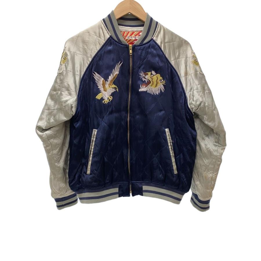 ヒューストンスカジャンＬ HOUSTON◇スカジャン/L/レーヨン/NVY : セカンドストリートYahoo!店