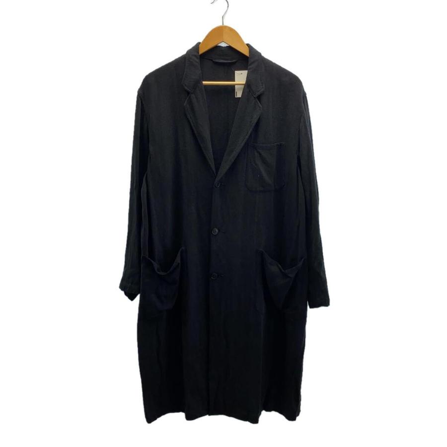 COMOLI◇22SS/シルクネップワークコート/2/シルク/BLK/V01-04006  