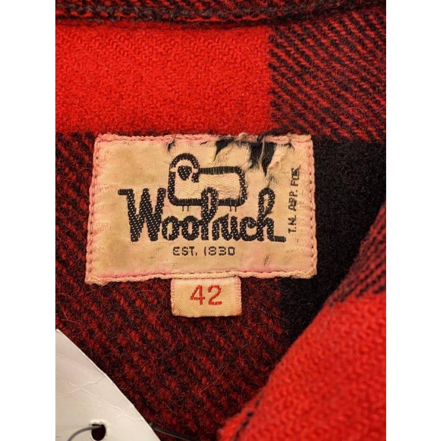 Woolrich◇60s/ジャケット/バッファローチェック/42/ウール/RED