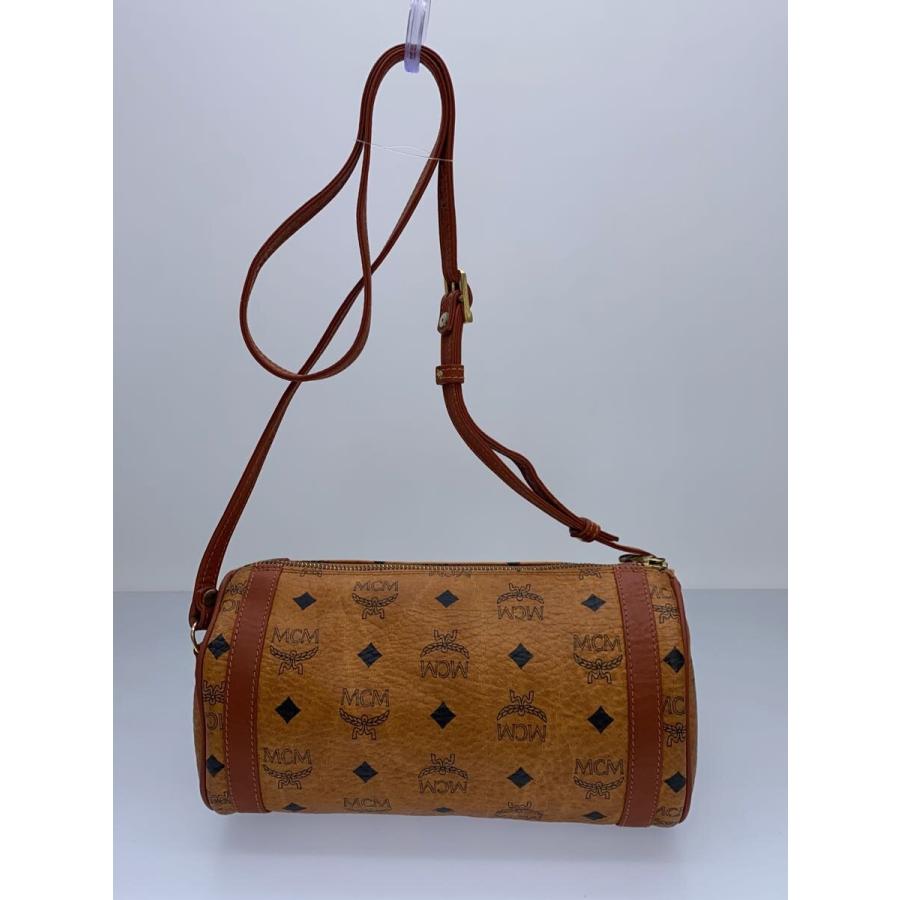 MCM◇ヴィセトス柄/筒型/ショルダーバッグ/レザー/BRW/総柄 MCM◇ヴィセトス柄/筒型/ショルダーバッグ/レザー/BRW/総柄