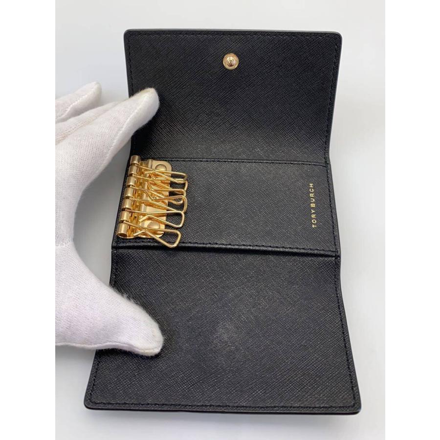 TORY BURCH ブラック 三つ折りキーケース TORY BURCH◇6連キーケース/レザー/BLK/レディース// : セカンド