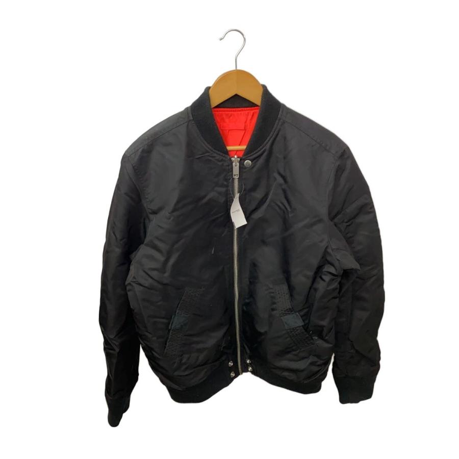 DIESEL◇フライトジャケット/M/ナイロン/BLK/ヨゴレ多/J-ROSS-NEW