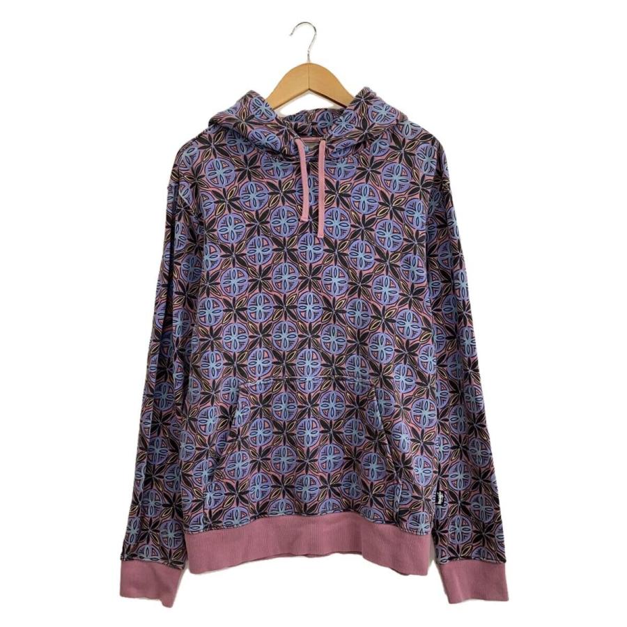 STUSSY◇VINTAGE BURLY HOODIE/パーカー/M/コットン/PUP/総柄