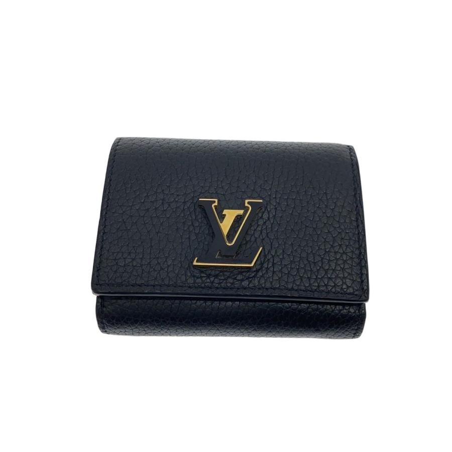 LOUIS VUITTON◇ポルトフォイユ カプシーヌ/タイニー/財布/レザー/BLK