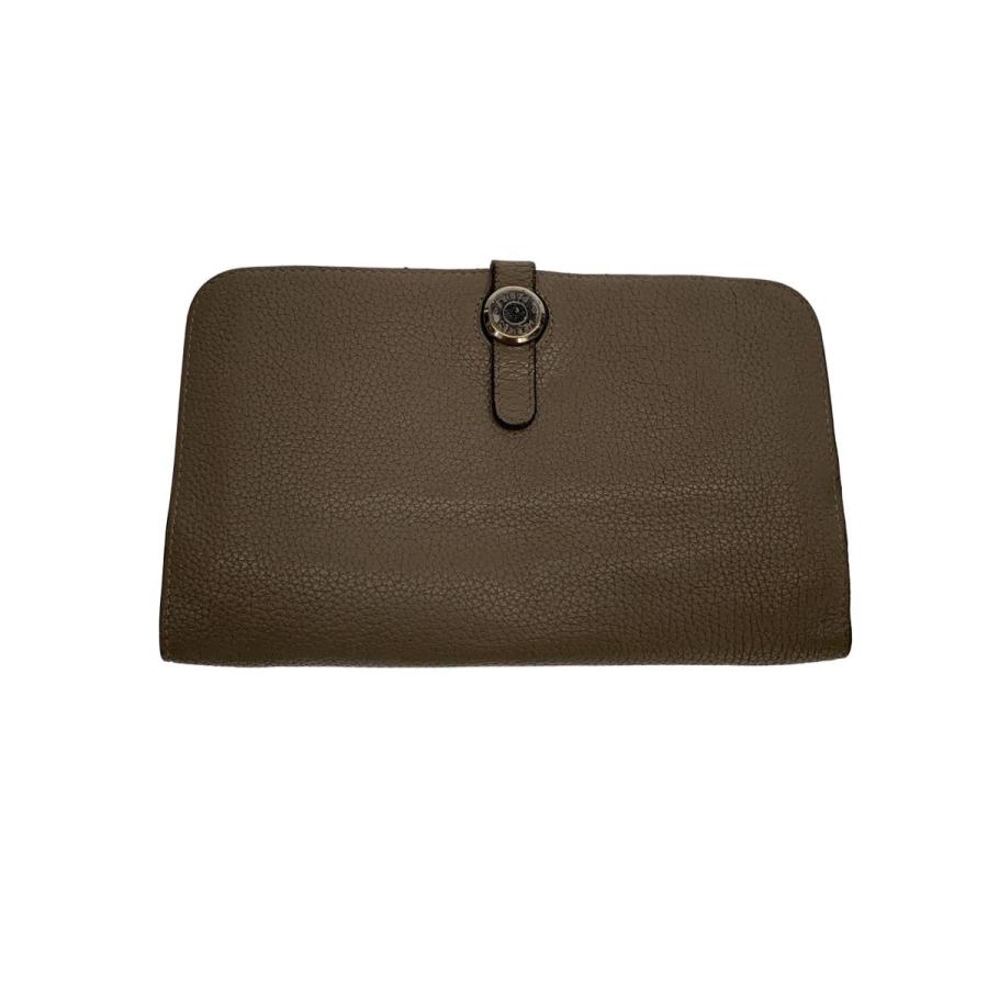HERMES ブラウン レザー 長財布 HERMES - 【極美品】HERMES エルメス ドゴンロング トゴ ブラウン 長