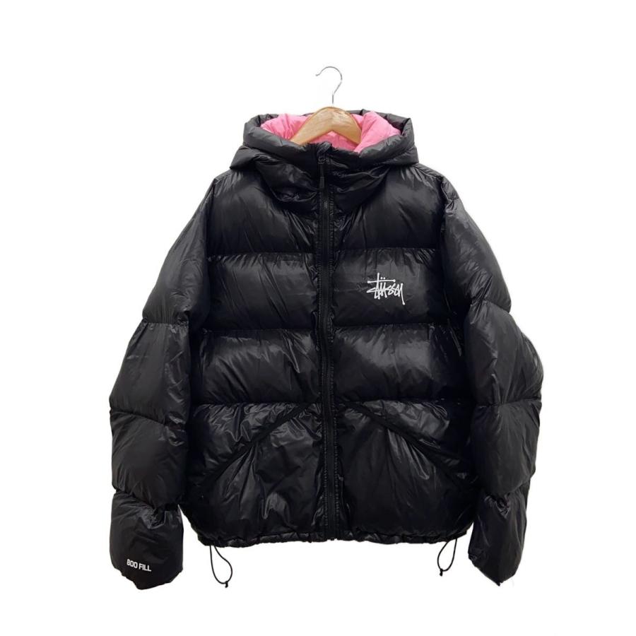 STUSSY◇ダウンジャケット/L/ナイロン/BLK/無地/115685// : セカンド