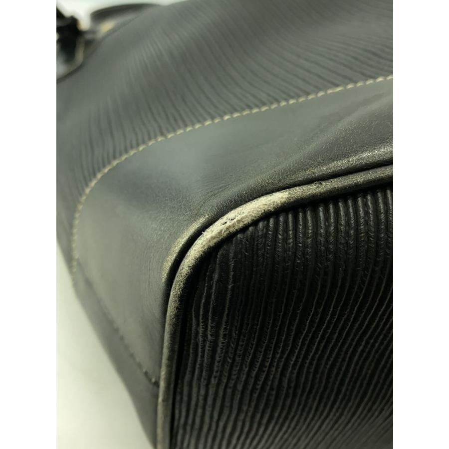 Salvatore Ferragamo◇90s/巾着バッグ/レザー/ブラック/ag21 2199/角