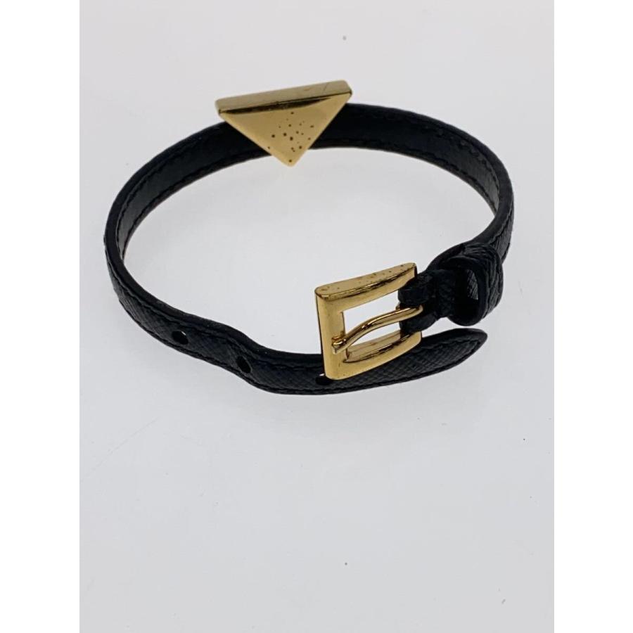 PRADA◆ブレスレット/レザー/BLK/レディース_2