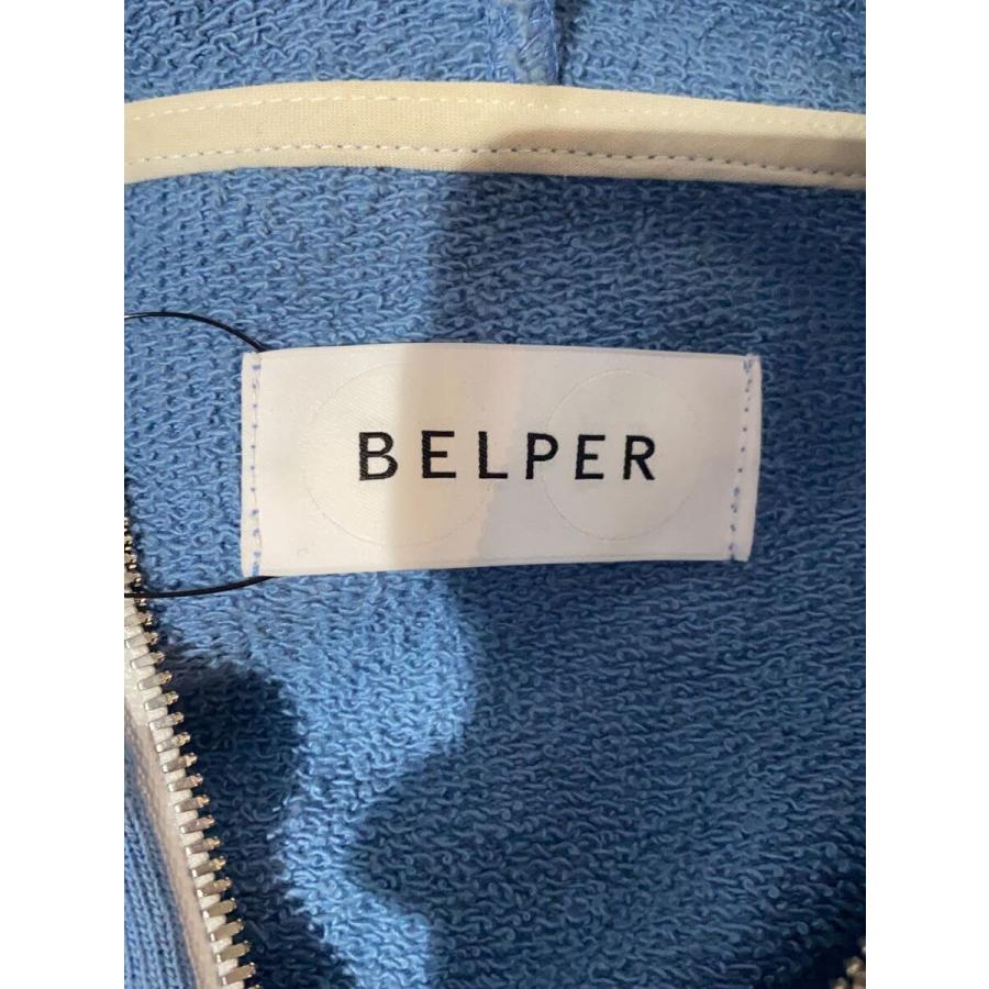BELPER◇24AW/ジップパーカー/FREE/コットン/ブルー/無地/2113-1224
